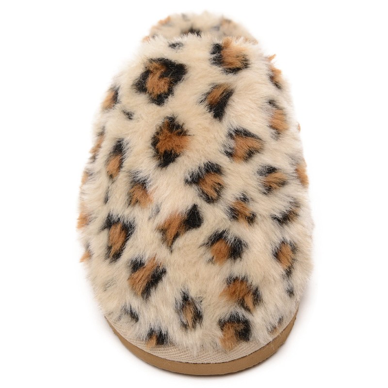Minnetonka Women's Lora Slipper, Cream Leopard Print, 8 M