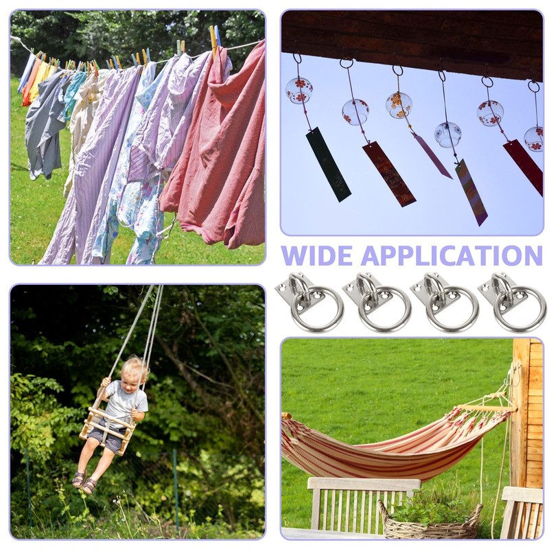 2 Packs M8 Ceiling Hook Pad Eye Plate 304 Stainless