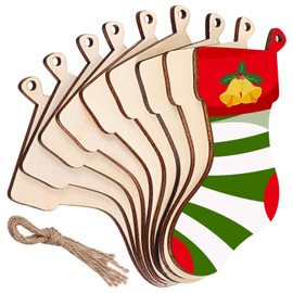 Operitacx Pack of 100 Wooden Stockings for Crafts Christmas Tree Decorative Stockings Hanging Wooden Stockings for Festival Home