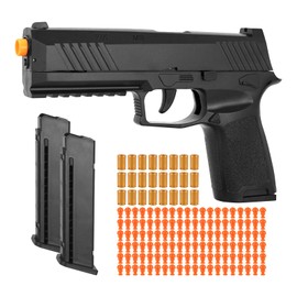 Toys Gun for Kids, Toy Foam Blaster, Soft Bullet Fake Gun, Shell Ejecting Toy Gun with 2 Magazines & 40 Soft Bullets, Toy Pistol, Birthday Gifts for Boys & Girls Aged 8+ (Black)