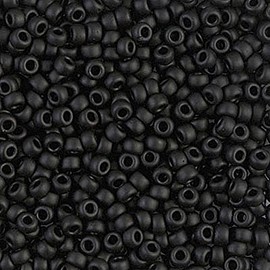 Miyuki Round Seed Bead Size 8/0 22g Matte Black