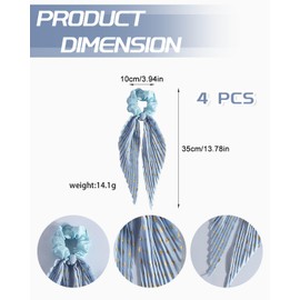 MOPZIJA 4 pieces hair bow, women's hair bow, hair clips with large bow, bow hair, French hair clip, large bow, hair pin with long silky satin, for women and girls