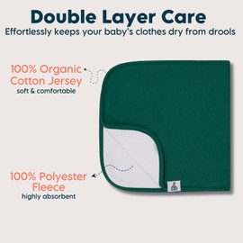 toppy 4-Pack Cotton Burp Cloths | Soft and Absorbent | Baby Infant Boys and Girls | Large - 21" x 10" | Fall Green, Golderod, Red, Royal Blue