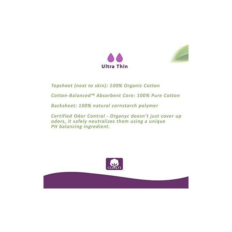 Organyc 100% Organic Cotton Inside and Out Light Incontinence Liners