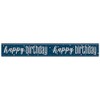 Unique 82546 Foil Happy Banner-2.74 m-Glitz Blue Birthday Party-1 Count