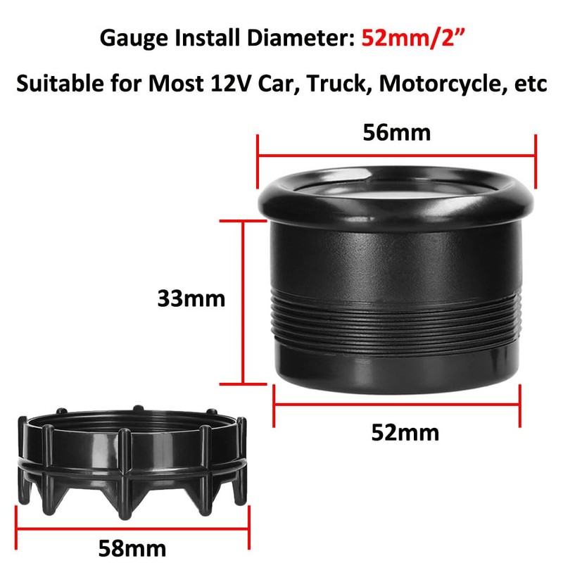 MOCNT Car Oil Temperature Display 2 Inch 52 mm Oil