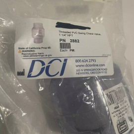 DCI PN2882 Threaded PVC Swing Check Valve, 1 1/4" NPT - Dental Lab Supplies
