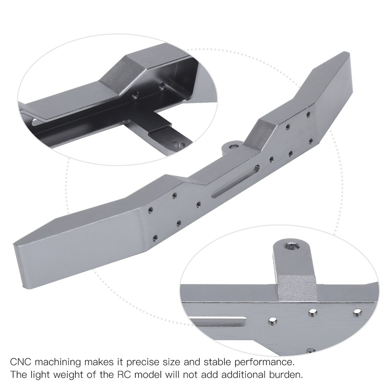 Aluminium Alloy Front Bumper CNC Polished Surface DIY for 1/16