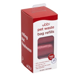 Ubbi Dog Poop Bags, Waste Bag Refill Rolls for Dogs, Leak Proof, Lavender Scented, 144 Count