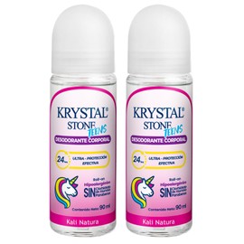 Krystal Stone Desodorante Teens Rosa Roll on 90ml Dúo Pack