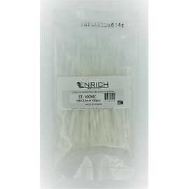 Enrich Self-Locking Nylon Cable Tie 4.0" x 18 lbs, Natural, ST-100MC, 100 Piece