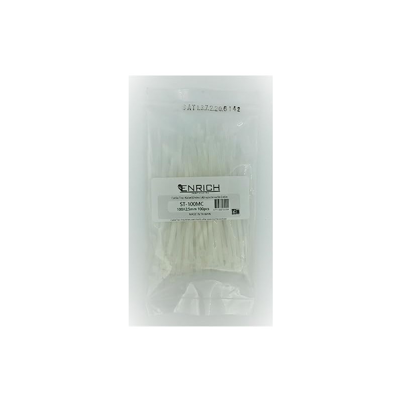 Enrich Self-Locking Nylon Cable Tie 4.0" x 18 lbs, Natural,