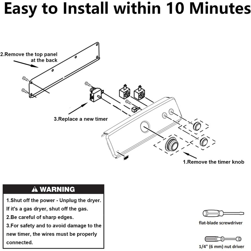 W10185982 for Whirlpool Maytag Crosley Admiral Dryer Timer WPW10185982 -