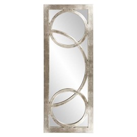 Howard Elliott Dynasty Hanging Rectangular Accent Wall Mirror, 15 x 38 Inch, Silver