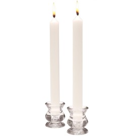 Caspari Straight Taper Candles in Silver - 2 Per Package