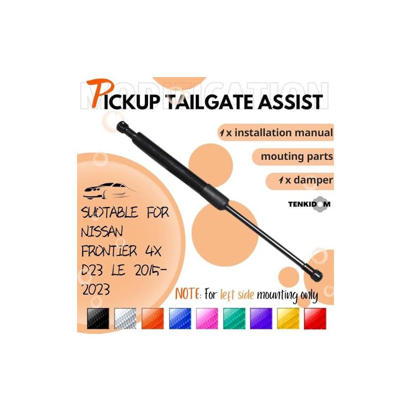 TENKIDOM Pickup Tailgate Assists Compatible with Left Nissan Frontier D23