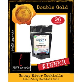 Snowy River 4th July Cocktail Salt - Natural Kosher Red, White Blue Margarita Salt for Cocktail Rimming (1lb Bag)