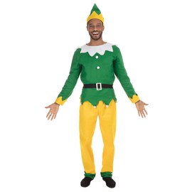 Bristol Novelty AF174STD Christmas Helper Male (Standard) Costume, Men, Green, Yellow