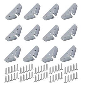 TERF® 12 Pcs Heavy Duty 50mm Angel Mounting Corner Brace Bracket Joining Fixing Repair Self Support Steel Plates with Fixing Screw