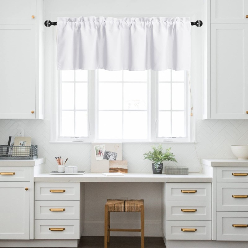 XWZO Blackout Valance Curtains Rod Pocket Room Darkening Energy Efficient