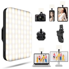 Selfie Light - BANSINE USB-Rechargeable LED Phone Light - Portable Photo Light with 97+ CRI, Up to 6500K Color Temperature for Selfie, Zoom Conference, Video, Makeup and Live Stream