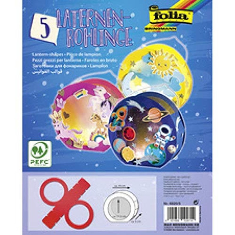 folia 6817/5 Round Lanterns Blanks Photo Card Cut Pack of