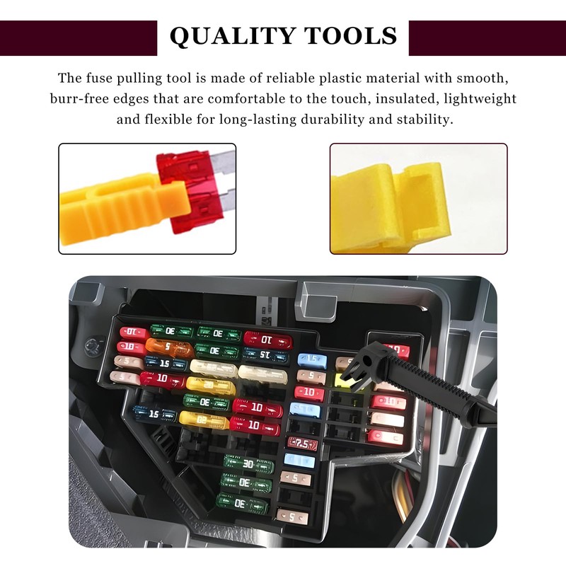 FSTURIOS 8PCS Car Fuse Puller Tool, 4 Size Mini Plastic