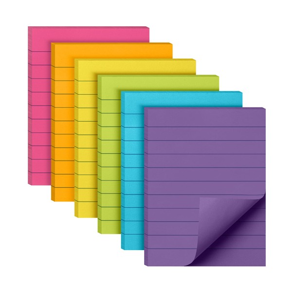 Mr. Pen- Lined Sticky Notes 3x4, 6 Pads, 60 Sheets/Pad,