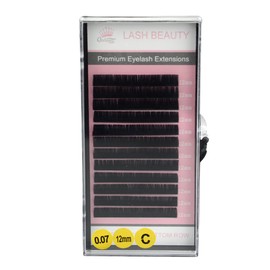 Qeelasee Faux Mink Eyelash Extension 0.07 C Curl 12 mm Mixed Trays Volume Individual Lash Extensions Professional Salon Use