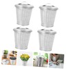 CHILDWEET Compact Metal Trash Can with Lid Small Bedroom Desktop