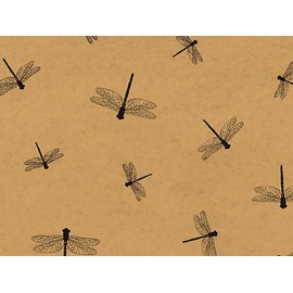 Pack Of 120, Dragonflies (Kraft) Tissue Paper 20" X 30" Half Ream Tissue Prints For Gift Packaging