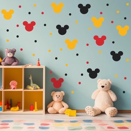 Mouse Chalk Chalkboard Stickers Mouse Stickers 2.97 x 2.5 Inch PVC Cartoon Heads 24 Pack Birthday Party Decro