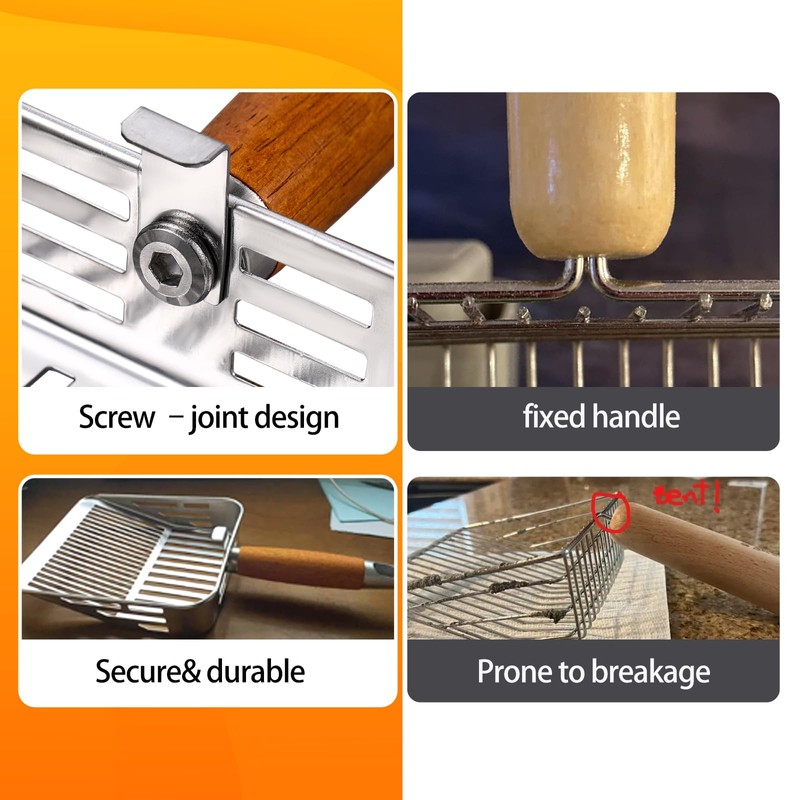 TabifurKitc 304 Stainless Steel Cat Litter Scoop, Metal Litter Scooper