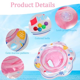 Baby Swimming Float, Inflatable Baby Pool Float, Baby Pool Float with Baby Safety Seat and Handle for Toddlers 6-36 Months and Swim Trainging