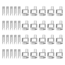 sourcing map 20Sets Zipper Repair Kits, #5 Retainers Box & Insertion Pins, Metal Latch Sliders for Bags Coats Open-end Zippers Replacing, Silver Tone