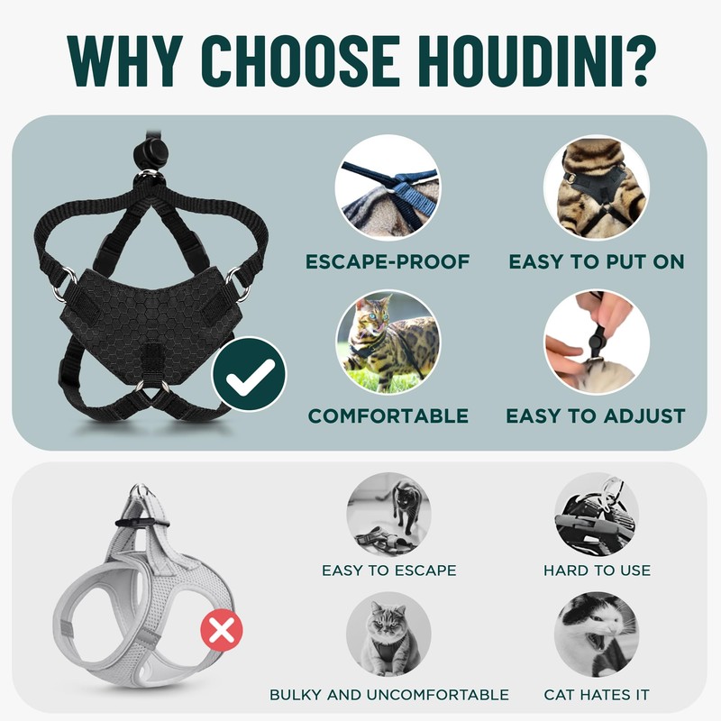 Houdini™ Escape Proof Cat Harness and Leash Set by OutdoorBengal