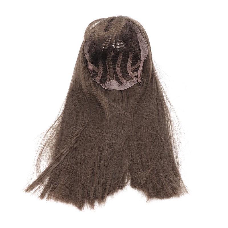 Women Light Brown Wig with Bangs Long Straight Synthetic Realistic
