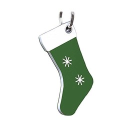 LuckyPet Pet ID Tag - Holiday Stocking Tag - Dog & Cat Tags - Durable Plastic Pet Tag - Deeply Engraved on Back - Size: Small, Color: Green