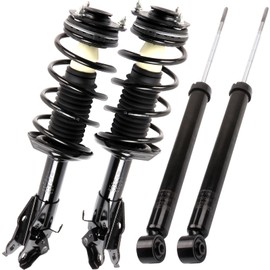 ASAPE 2PCS Front Complete Struts Assembly w/Coil Spring and 2PCS Rear Shock Absorber Fit for 2006 2007 2008 2009 2010 2011 for Honda Civic for Acura CSX Replaces OEM 172287 5609