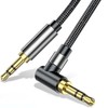2PCS Cable Auxiliar 3.5mm,Cable Audio Estéreo con Conector de 90º,1.5M
