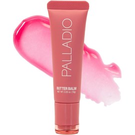 Palladio Butter Balm - Bálsamo Labial Hidratante con Tinte Transparente, Aloe, Péptidos, Manteca de Karité y Fórmula Vegana para Hidratación Instantánea, Strawberry Shortcake