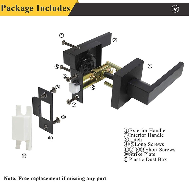 Probrico Matte Black Passage Door Levers Square Hall Closet Handles,
