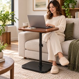 Adjustable Laptop Side Table for Small Spaces – Tilting 30×40cm Workstation for Bedside, Sofa & Home Office