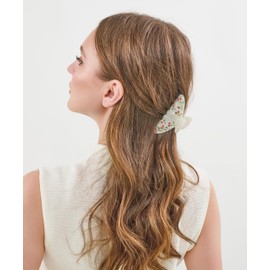 LILIE&WHITE White Acrylic Cherry Letter Hair Clips For Women With RhinestonesInitial Hair Claws For Thick Hairs Trendy Monogram Large Clips Fashion Big Claw Clip Jewelry Gift Alphabet A