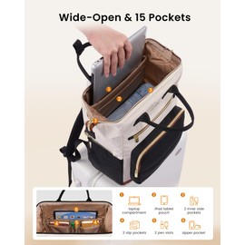 LOVEVOOK Puffer Laptop Backpack for Women, 17 Inch Work Backpack purse for Nurse Teacher, College Back to School Bookbag for Teen Girls, Personal Item Travel Bag Computer Daypack for Daily Commute