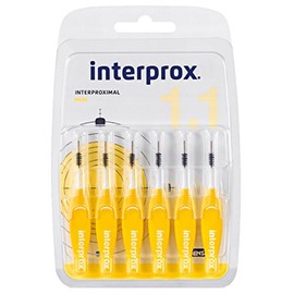 Interprox Mini 1.1 Interdental Brushes Tynex Fibres Yellow Pack of 6