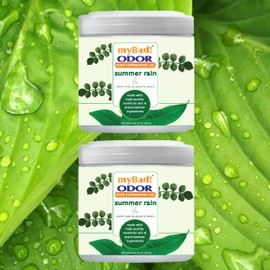 my Bad! Odor Eliminator Essential Oil Gel 15 oz - Air Freshener - Eliminates Odors in Bathroom, Pet Area, Closets, RVs, Pet Areas (Summer Rain, 2 Pack)