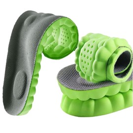 4D Cloud Technology Insole - Super Soft Comfort Insoles, Soft Foot Protection Cloud Feeling Insole, U-Shape Memory Foam Insoles, 4D Sports Memory Foam Insoles (Green, Men 4-4.5/Women 5.5-6)