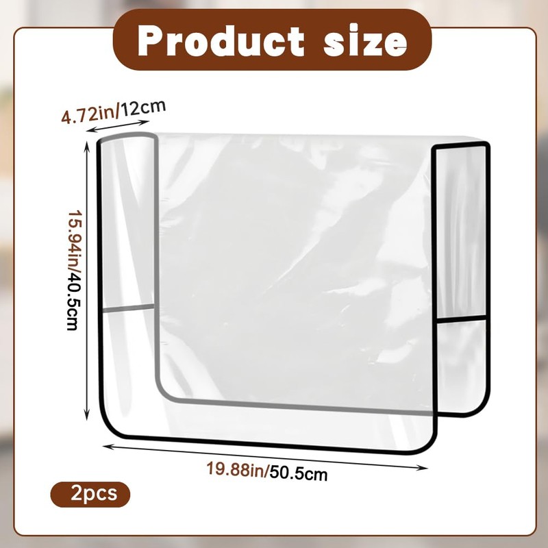 2Pcs Salon Chair Cover Protectors,Clear Hairdressing Chair Back Covers