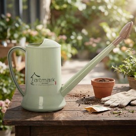 2L Thick Plastic Watering Can with Long Spout – Lightweight Garden Watering Can for Indoor & Outdoor Plants, Flowers, Balcony –Durable & Leakproof (Green)
